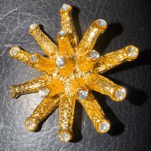 Elegant Gold Brooch with “Diamond” Accents